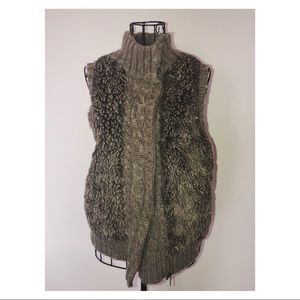Faux fur sweater vest